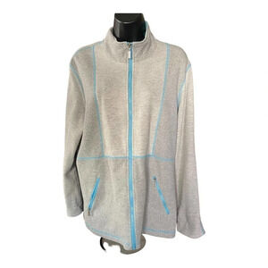 Drapers and Damons Womens Zip Up Sweater Size Large Gray Long Sleeve Casual